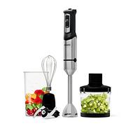 Mellerware - Mixeur plongeant Spiro! 1000W | Blender Multifonction 3 en 1 (hachoir, émulsifiant, mélanger) | Vitesse réglable | TURBO | Acier inoxydable | 3 accessoires (Noir)