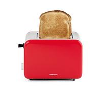 Mellerware - Toaster Grille-pain Crispy! 850W | Design originale compacte | Trois couleurs | 2 compartiments de 14 x 4 cm | Fonction de réchauffage et de décongélation avec ramasse-miettes | Rouge