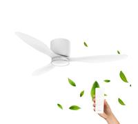 Mellerware - Ventilateur de plafond Brizy Bright Minimal 40W avec télécommande | 6 vitesses | Ultra silencieux | 3 lames 132 de diamètre | Fonction Été-Hiver | Minuterie | DIRIGÉ