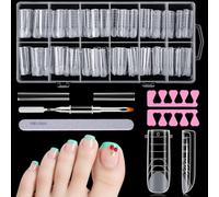 MELLIEX 120 Pièces Popit Ongles Pieds pour Polygel/Acrygel, Réutilisables Kit pour Orteils, Couverture Complète Faux Ongles Conseils de Extension, 12 Tailles