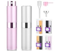 MELLIEX 2 Pieces Atomiseurs de Parfum Rechargeables Vaporisateur de Parfum Portable 8 ml Pulvérisateur de Voyage Vide (Argent, Rose)