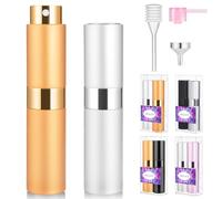 MELLIEX 2 Pieces Atomiseurs de Parfum Rechargeables Vaporisateur de Parfum Portable 8 ml Pulvérisateur de Voyage Vide (Argent, Or)