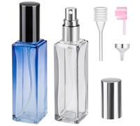 MELLIEX 2 Pièces Verre Vaporisateur Parfum Rechargeable Clair - Flacon Vide Portable Atomiseur avec Brume Fine pour Voyages D'affaires Quotidiens, 20ml