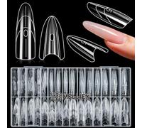 MELLIEX 240 Pièces Popit Ongle Sandwich, Forme à Ongles Moule Réutilisable Sandwich Dual Nail Form Polygel Ongle pour DIY Salon, 15 Tailles (Ovale)