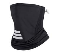 MELLIEX Cache Cou Cordon de Serrage, Respirant Elastique Tour de Cou, Protection Solaire Coupe-Vent Multifonction Bandana pour Homme Femme Outdoor Cyclisme Moto Course à Pied, Noir