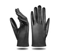 MELLIEX Gants en Cuir pour Femmes, Écran Tactile Mitaine Cuir Élégants Noir Gants de Conduite Mince non Doublés