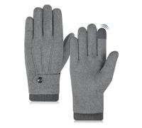 MELLIEX Hiver Gants Hommes ChaudÉpais Toison Coupe-Vent Preuve de Froid Polyester Gants en Cuir Homme Noirs Hiver Écran Tactile Gants de Conduite en Molleton - Gris
