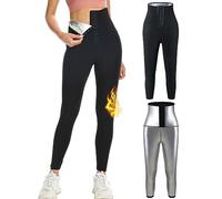 MELLIEX Sudation Pantalon Legging de Sport à Taille Haute Maigrir Leggings Sauna Suit Anti Cellulite Pantalon de Perte de Poids pour Exercice Fitness Gym Yoga Sport Femme-XXL