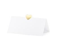 PartyDeco Marque-place Cœur Or 10 pièces 10x5 cm Romantique et Chic