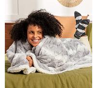 mello Grande Taille, Couverture Reversible Fourrure 220x240, Plaid Polaire Douillet, Couverture Lavable, Gris