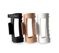 Mello Lot de 3 pinces à cheveux spongieuses (noir, blanc, marron) fabriquées en Corée