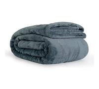 mello - Plaid Polaire 130x150, Plaid Flanelle Doux et Confortable, Couverture Polaire Haute Qualité, Couverture Chaude Canapé, Couvre Lit, Gris Foncé