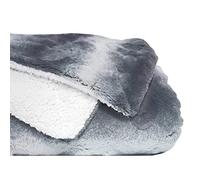 mello - Plaid Polaire 130x150, Plaid Fourrure Réversible et Confortable, Couverture Polaire Haute Qualité, Couverture Chaude Canapé, Couvre Lit, Argent