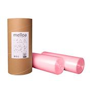 MELLOA Kit de recharge pour remplir 40 cartouches de seau à couches compatible avec Tommee Tippee Sangenic TEC Simplee Twist & Click et bien d'autres en cassettes (Rose, 400m + tube en papier)