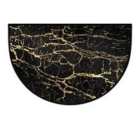 MelloLLO Paillasson demi-rond à imprimé marbre noir, antidérapant, lavable, demi-lune pour cuisine, chambre à coucher, décoration d'intérieur, 61 x 91,4 cm