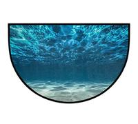 MelloLLO Paillasson demi-rond bleu eau de mer, tapis d'été antidérapant, demi-cercle, lavable, demi-lune pour cuisine, chambre à coucher, décoration d'intérieur, 61 x 91,4 cm