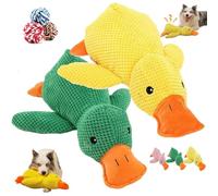 Mellow Dog Calming Duck Dog Toy, Calming Duck Dog Toy,Yellow Duck Dog Toy, Cute Calming Duck Dog Toy with Soft Squeaker,The Mellow Dog Calming Duck for Dogs(F)