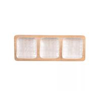 MELLOW Plateau apéritif 3 compartiments en Bois de manguier et Résine 41x15 cm martelé TABLE PASSION