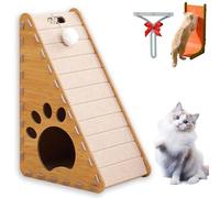 Mellowkin Cat Scratcher, 2025 Vertical Felt Cat Scratcher, Triangular Vertical Integrated Scratching Board with Cat Bed, Durable Easy to Clean (Triangle-E)