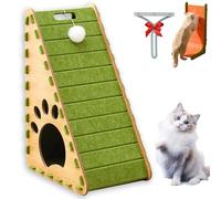Mellowkin Cat Scratcher, 2025 Vertical Felt Cat Scratcher, Triangular Vertical Integrated Scratching Board with Cat Bed, Durable Easy to Clean (Triangle-B)