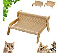 Mellowkin Cat Scratcher Couch, The Claw Lounge for Cats, 2-in-1 Cats Sisal Chair, Refreshing Pet Bed for All Seasons, for Healthy Scratching and Relaxing (Linen)