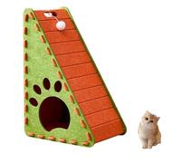 Mellowkin Cat Scratcher Felt, Mellowkin Cat Plush Ball Toy Scratcher fel, Triangular Vertical Integrated Scratching Board with Cat Bed, Felts for Indoor Cats Resting and Playing (Orange,T)