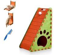 Mellowkin Cat Scratcher, Mellowkin Felt Cat Scratcher, Ramp Triangular Vertical Felt Cat Board, with Plush Ball Toys, Durable Easy to Clean (#4)