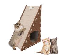 Mellowkin Cat Scratcher Wall-Embedded Triangular Scratching Board with Removable 9mm Thick Felt Modular Design Heavy Duty Furniture Protector for Multi-Cat Homes Indoor Kittens (Beige)