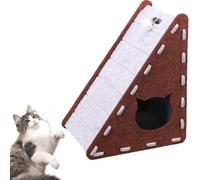 Mellowkin Griffoir triangulaire en feutre pour chat d'intérieur, résistant à l'usure et ne perd pas ses poils, durable, facile à nettoyer (marron)