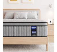 Mellsom Matelas simple 90 x 190 x 25 cm en mousse à mémoire de forme hybride 7 zones à ressorts ensachés Matelas orthopédique moyennement ferme pour soulager la pression et l'isolation des mouvements