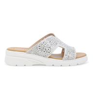 Melluso Pantoufle de Sport à Talon compensé et Strass argentés r80232q 37