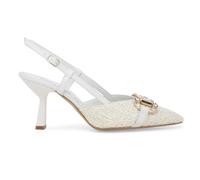 Melluso Slingback bijou en tissu tressé crème et or e1851q, beige, 39 EU