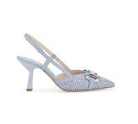 Melluso Slingback bijou en tissu tweed bleu poudre e1851q, bleu ciel, 36 EU