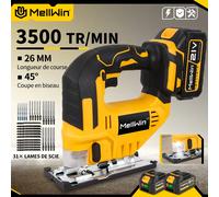 MELLWIN 3500 tr/min scie sauteuse électrique sans fil scie incurvée sans fil avec 31 lames outil de coupe multifonction pour Makita 18VBattery broche Without Battery
