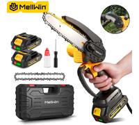 MELLWIN 6 pouces scie à chaîne électrique sans fil Mini scie d'élagage à main outil de scie de coupe pour le travail du bois pour Makita 18V batterie broche 1 Battery Set