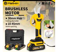 MELLWIN Brushless 30mm Electric Pruner Shear Garden Fruit Tree Bonsai Electric Pruning Scissors Tool For Makita 18V Battery Pin Sans batterie