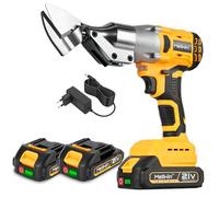 MELLWIN Cisailles à tôle sans fil, cisaille à métaux électrique sans balais avec 2 batteries de 2,0 Ah, capacité de coupe de 2 mm, electrique universelles pour acier, PVC, aluminium, tissu et cuir