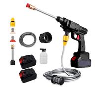 MELLYD Pistolet Nettoyeur Haute Pression, Puissance 600w, Deux Batteries 24v1500mah Pompe à Eau sur Batterie, Buse Multifonction Pistolet De Voiture, Kit De Nettoyage éLectrique Portable