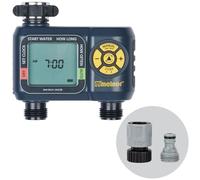 Melnor AquaTimer 65139AMZ Minuteur numérique d'arrosage programmable à 2 Zones, Ensemble de Connexion Rapide, Noir, Jaune