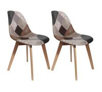 MELO - Lot de 2 Chaises Scandinaves Aspect Vieux Cuir - Altobuy Multicolore