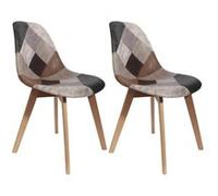 MELO - Lot de 2 Chaises Scandinaves Aspect Vieux Cuir - Altobuy Multicolore