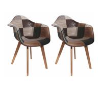 MELO - Lot de 2 Fauteuils Scandinaves Aspect Vieux Cuir
