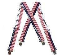Melo Tough Bretelles entièrement élastiques pour homme 5,1 cm de large X dos très résistant, Étoile des États-Unis, s,m l ,xl