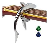 melod Capodastre de guitare en alliage de zinc Capodastre Shark pour guitare acoustique et électrique avec une bonne sensation de main, pas de fret buzz et durable(argent)