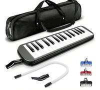 Mélodica à 32 touches avec embout buccal, clavier de piano à air, instrument de musique avec sac de transport bleu,vert,rouge,noir,rose,Accessoires universelsABS