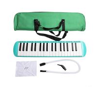 Melodica avec 37 touches pour un jeu facile, livré avec sac de transport et deux embouchures pour musiciens débutants (vert)