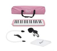 Melodica avec 37 touches pour un jeu facile, livré avec sac de transport et deux embouchures pour musiciens débutants (rose)