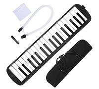 Melodica Instrument à vent à clavier 37 touches, mélodica portable avec sarbacane et embout buccal, matériau ABS pour la formation professionnelle débutante, comprend un chiffon (Noire)