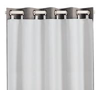 Melodieux Doublure de rideau occultant blanc grisâtre pour rideaux de 243,8 cm de long, 80 % de blocage de la lumière, à pattes avec 8 anneaux, 127 cm de large x 233,7 cm de long, 1 panneau