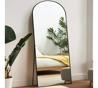 Melodieux Miroir Pleine Longueur, Arc, 192 x 85 cm, Grand Miroir autoportant, Cadre en Aluminium, Noir, pour Dressing, Mural, Suspendu, pour Salon, Chambre à Coucher